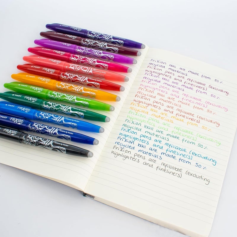 بايلوت قلم الكرة الدوارة القابل للمسح بالحرارة/الاحتكاك من بايلوت FR7 - خط متوسط ​​برأس 0.7 مم - حزمة محفظة مكونة من 3 قطع (أخضر) - Image 4